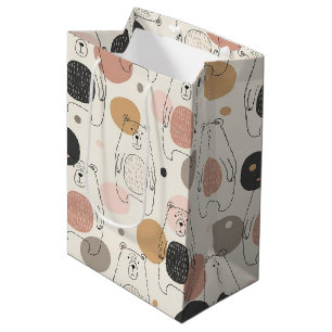 Bolsa De Regalo Mediana Oso Lindo - Suave Bosque de Pastel (3)
