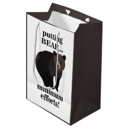 Bolsa De Regalo Mediana Oso Pardo Poniendo Oso Esfuerzos Mínimos Divertido
