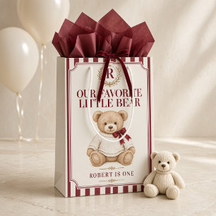 Bolsa De Regalo Mediana Oso Pequeño Favorito Cumpleaños Personalizado