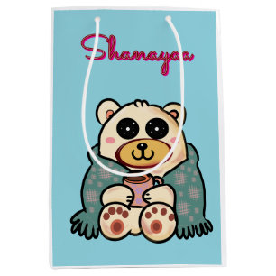 Bolsa De Regalo Mediana Oso polar lindo personalizado y customizado