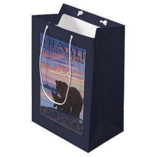 Bolsa De Regalo Mediana Oso y Cub - parque nacional de Denali, Alaska
