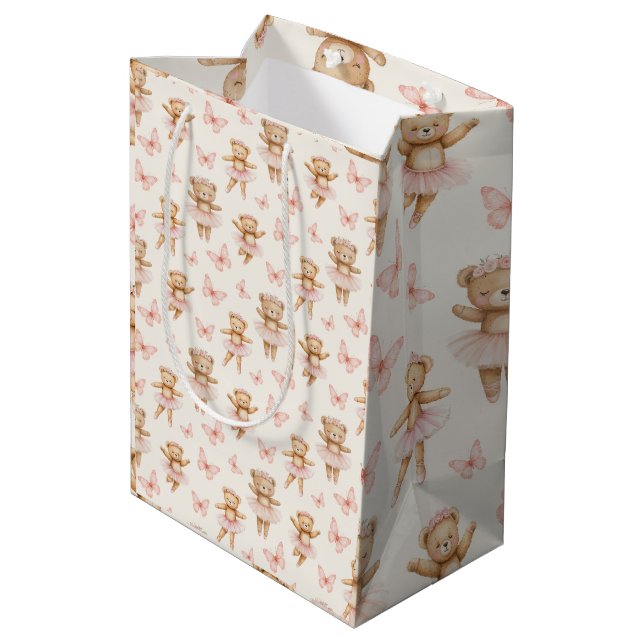 Bolsa De Regalo Mediana Osos bailarines lindos (Angulo reverso)