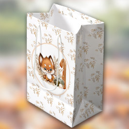 Bolsa De Regalo Mediana Otoño 1º cumpleaños Cute Fox