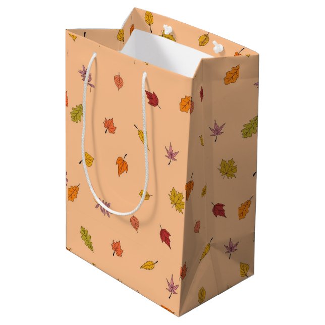 Bolsa De Regalo Mediana Otoño Caída  (Angulo reverso)