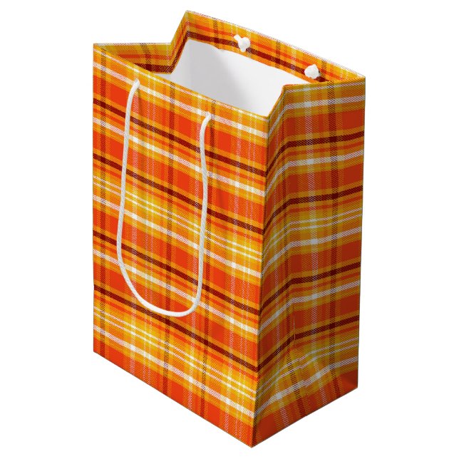 Bolsa De Regalo Mediana Otoño Plaid (Angulo Anverso)