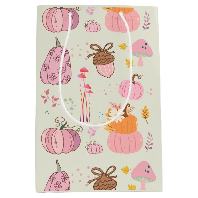 Bolsa De Regalo Mediana Otoño Rosa (Anverso)