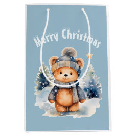 Bolsa De Regalo Mediana Ours en peluche dans la forêt, personnalisé