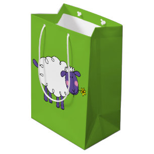 Bolsa De Regalo Mediana ovejas lanosas de la granja divertida