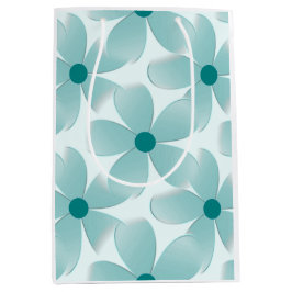 Bolsa De Regalo Mediana Padrão floral verde.