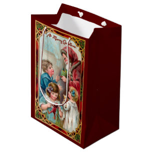 Bolsa De Regalo Mediana Padre Navidad con hijos