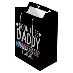 Bolsa De Regalo Mediana Padre Pronto 2026 Cargando Anuncio de Embarazo