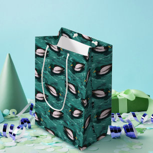 Bolsa De Regalo Mediana Padres nadando en el patrón del agua