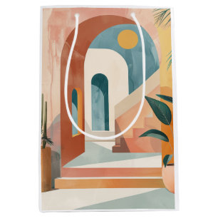 Bolsa De Regalo Mediana Paisaje abstracto de Boho (10)