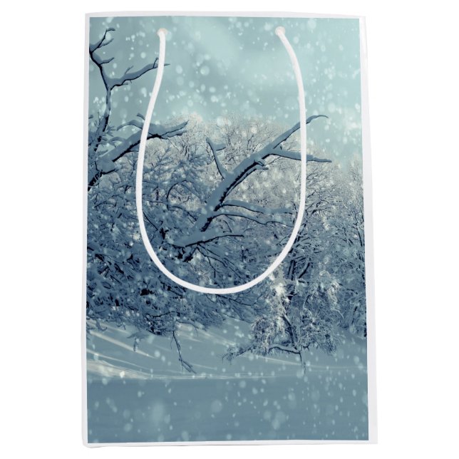 Bolsa De Regalo Mediana Paisaje de los árboles de invierno (Anverso)