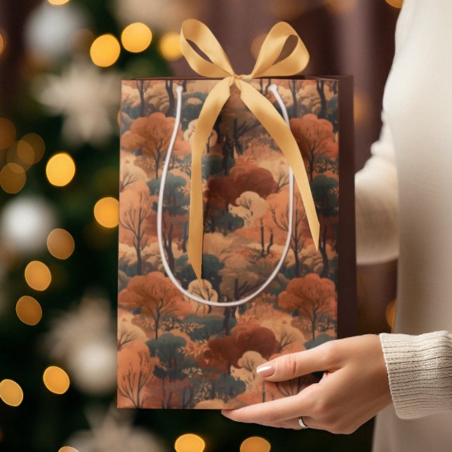 Bolsa De Regalo Mediana Paisaje Forestal Otoño Rústico - Bosque Rústico (Subido por el creador)