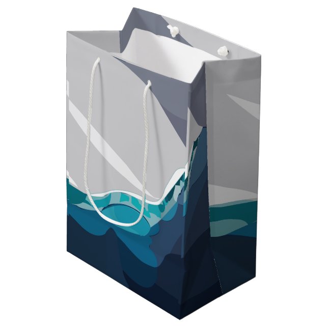 Bolsa De Regalo Mediana Paisaje oceánico de Iceberg (Angulo Anverso)
