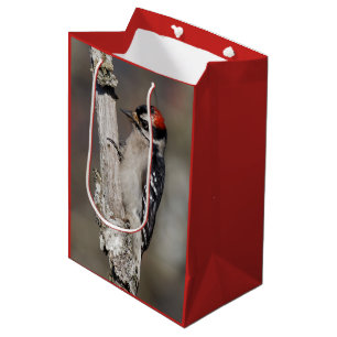 Bolsa De Regalo Mediana Pájaro carpintero lechoso en rama