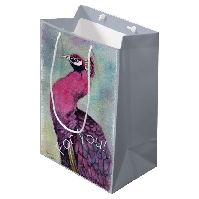 Bolsa De Regalo Mediana Pájaro Flamingo Rosa (Angulo Anverso)