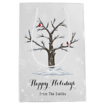 Pájaros Del Cardenal Rojo En Ilustraciones De Árbo