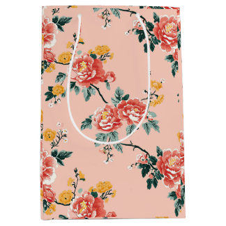 Bolsa De Regalo Mediana Pale Pink Chinoiserie Floral
