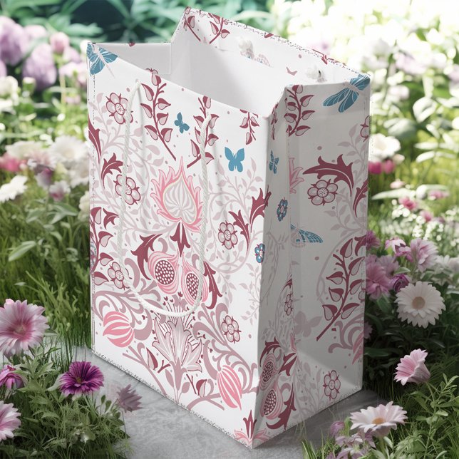 Bolsa De Regalo Mediana Paleta rosa William Morris Design (Subido por el creador)