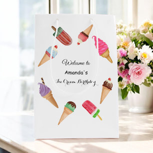 Bolsa De Regalo Mediana Paletas de Conos de Helado Fiesta