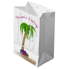 Bolsa De Regalo Mediana Palmera de Navidad en arena