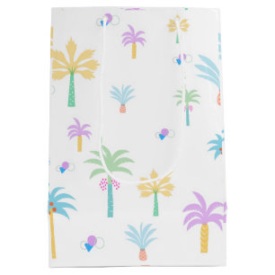 Bolsa De Regalo Mediana Palmeras Gráficas Retro