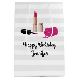 Bolsa De Regalo Mediana Palo de labios de glam rosado y belleza polaca de 