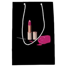 Bolsa De Regalo Mediana Palo de labios de glam rosado y belleza polaca de 