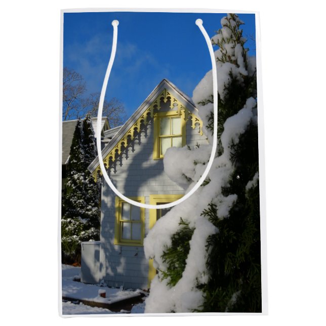 Bolsa De Regalo Mediana Pan de jengibre y nieve de invierno - Viñedo de Ma (Anverso)