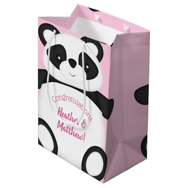 Bolsa De Regalo Mediana Panda Bear Baby Shower (Angulo reverso)