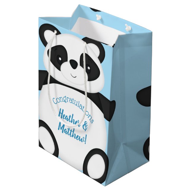 Bolsa De Regalo Mediana Panda Bear Baby Shower (Angulo reverso)
