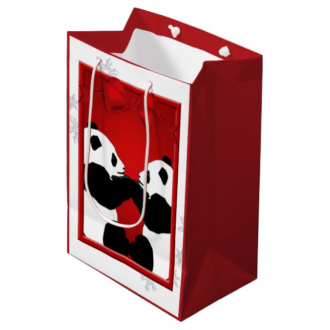 Bolsa De Regalo Mediana Panda Friends Navidades Med GB (Angulo Anverso)