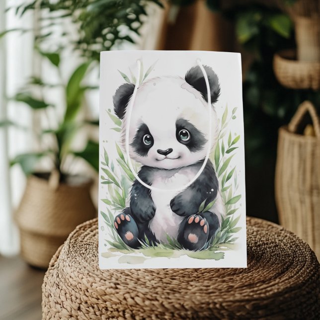 Bolsa De Regalo Mediana Panda y Bambú (Panda and Bamboo Greeting Card)