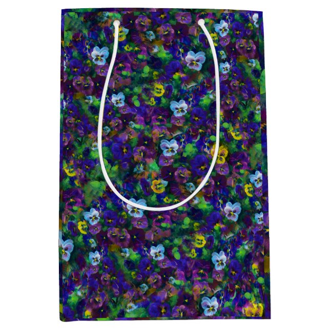 Bolsa De Regalo Mediana Pansies [purple] (Anverso)