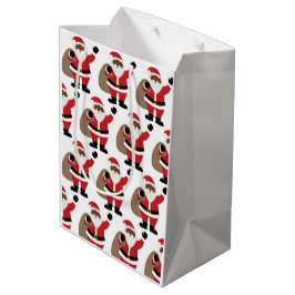 Bolsa De Regalo Mediana Papá Noel afroamericano en Navidad