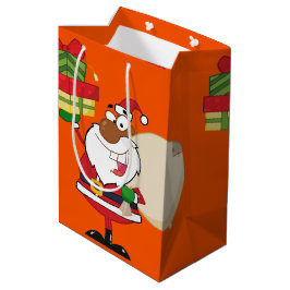 Bolsa De Regalo Mediana Papá Noel negro con regalos