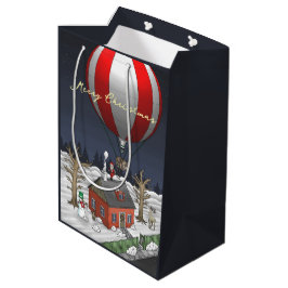 Bolsa De Regalo Mediana Papá Noel reparte regalos de Navidad