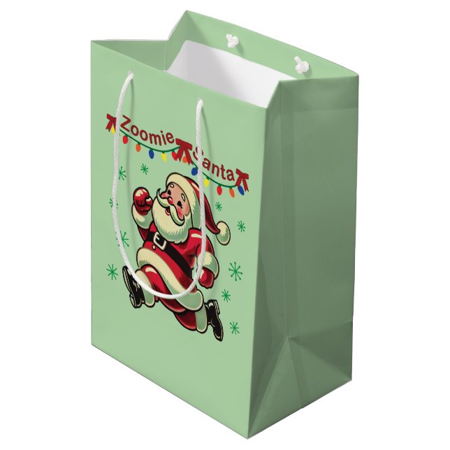 Bolsa De Regalo Mediana Papá Noel Zoomie Navidad (Angulo reverso)