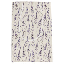 Bolsa De Regalo Mediana Papel de envolver botánico de lavanda - Floral vin