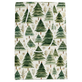 Bolsa De Regalo Mediana Papel de envolvimiento de árbol navideño festivo
