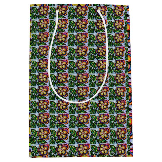 Bolsa De Regalo Mediana Papel de envolvimiento floral (Anverso)