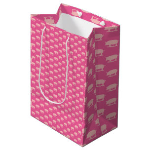 Bolsa De Regalo Mediana Papel de envolvimiento rosa Piggy Lite