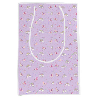 Bolsa De Regalo Mediana Papel de regalo Cielos de Unicornios Peachify