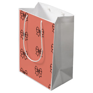 Bolsa De Regalo Mediana Papel de regalo con patrón de lazo coqueto rosa li