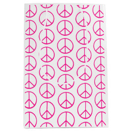 Bolsa De Regalo Mediana Papel de regalo con signo de paz rosa