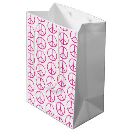 Bolsa De Regalo Mediana Papel de regalo con signo de paz rosa