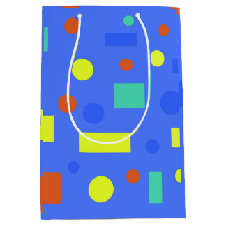 Bolsa De Regalo Mediana Papel de regalo de cumpleaños con formas geométric