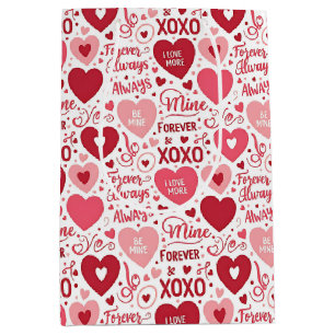 Bolsa De Regalo Mediana Papel de regalo de San Valentín XOXO & Always Be M